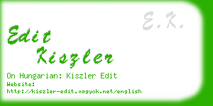 edit kiszler business card